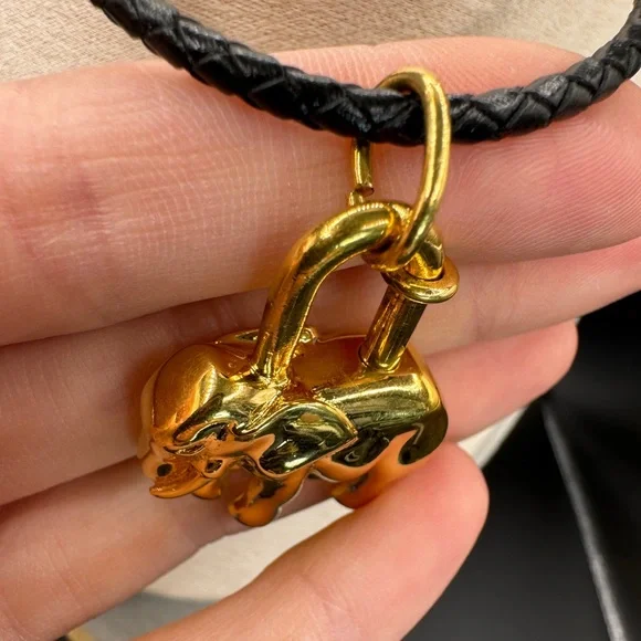 Bag Hermes Vintage Lock Authentic HERMES Cadena Elephant Charm